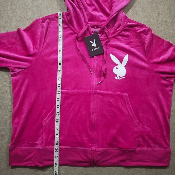 PLAYBOY Fuchsia Pink Hoodie Jacket -S - Picture 7 of 8